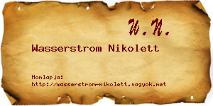 Wasserstrom Nikolett névjegykártya